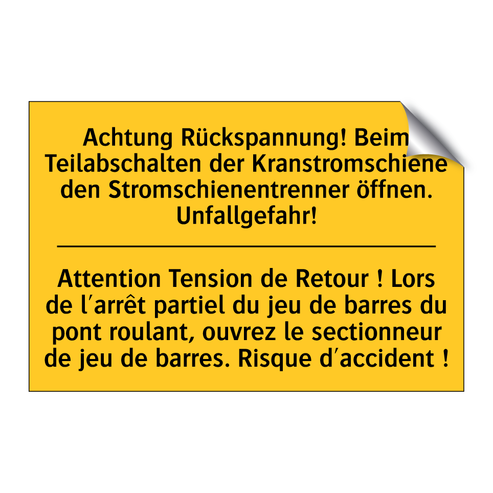 Achtung Rückspannung! Beim Teilabschalten /.../ - Attention Tension de Retour ! /.../