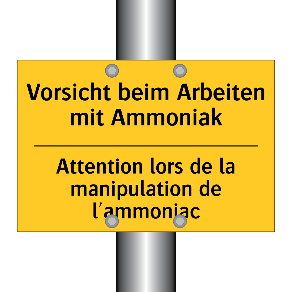 Vorsicht beim Arbeiten mit Ammoniak /.../ - Attention lors de la manipulation /.../