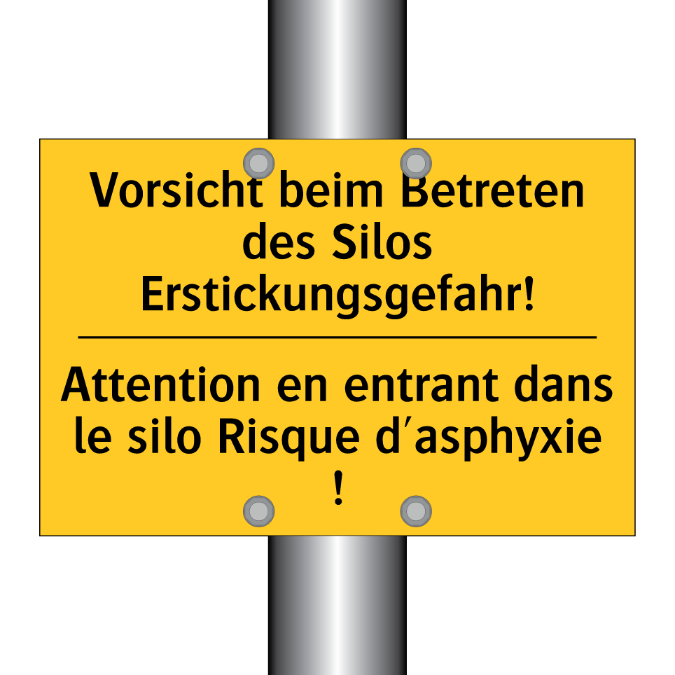 Vorsicht beim Betreten des Silos /.../ - Attention en entrant dans le silo /.../