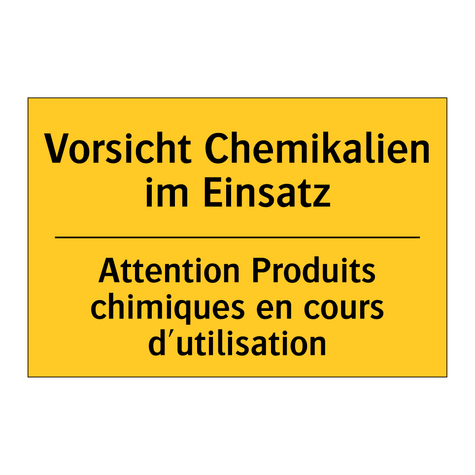 Vorsicht Chemikalien im Einsatz /.../ - Attention Produits chimiques en /.../