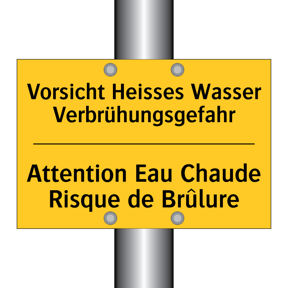 Vorsicht Heisses Wasser Verbrühungsgefahr /.../ - Attention Eau Chaude Risque de /.../