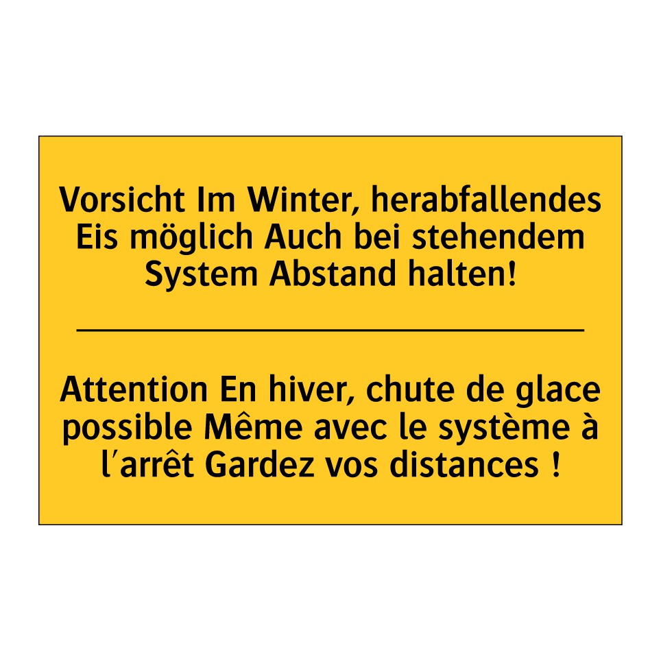 Vorsicht Im Winter, herabfallendes /.../ - Attention En hiver, chute de glace /.../