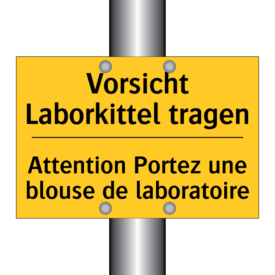 Vorsicht Laborkittel tragen - Attention Portez une blouse de /.../