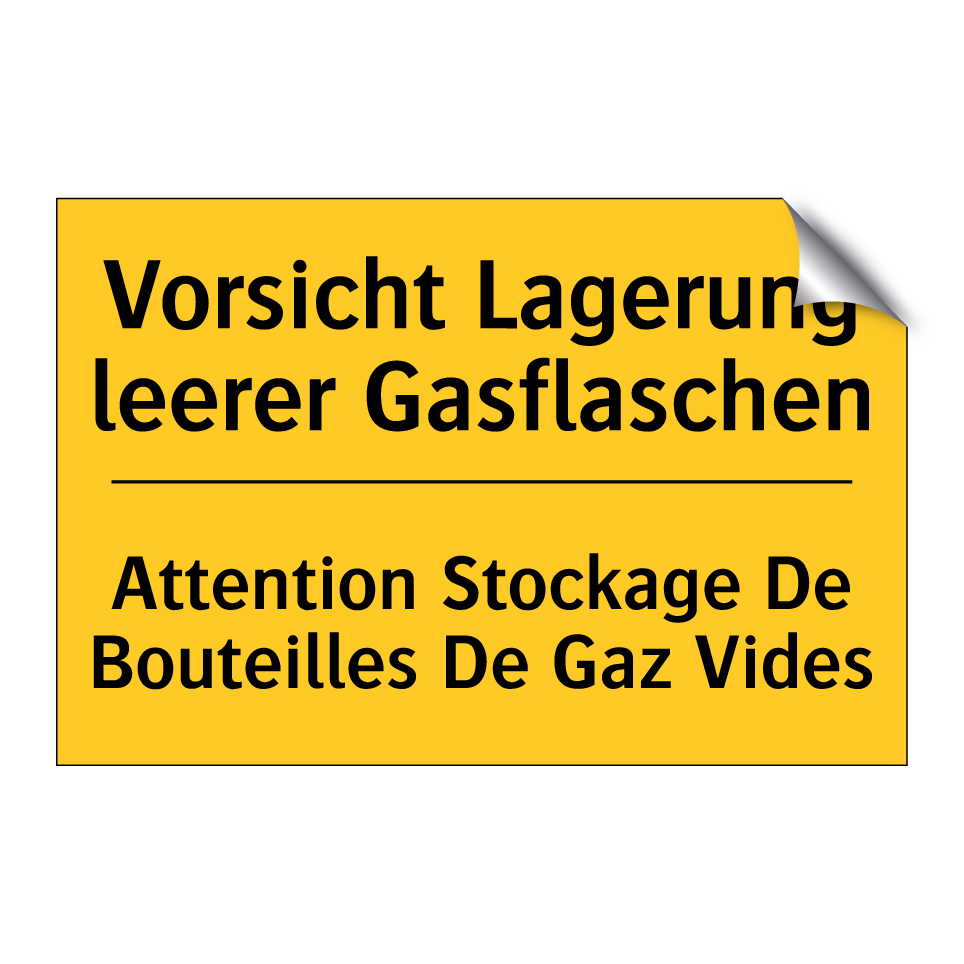 Vorsicht Lagerung leerer Gasflaschen /.../ - Attention Stockage De Bouteilles /.../