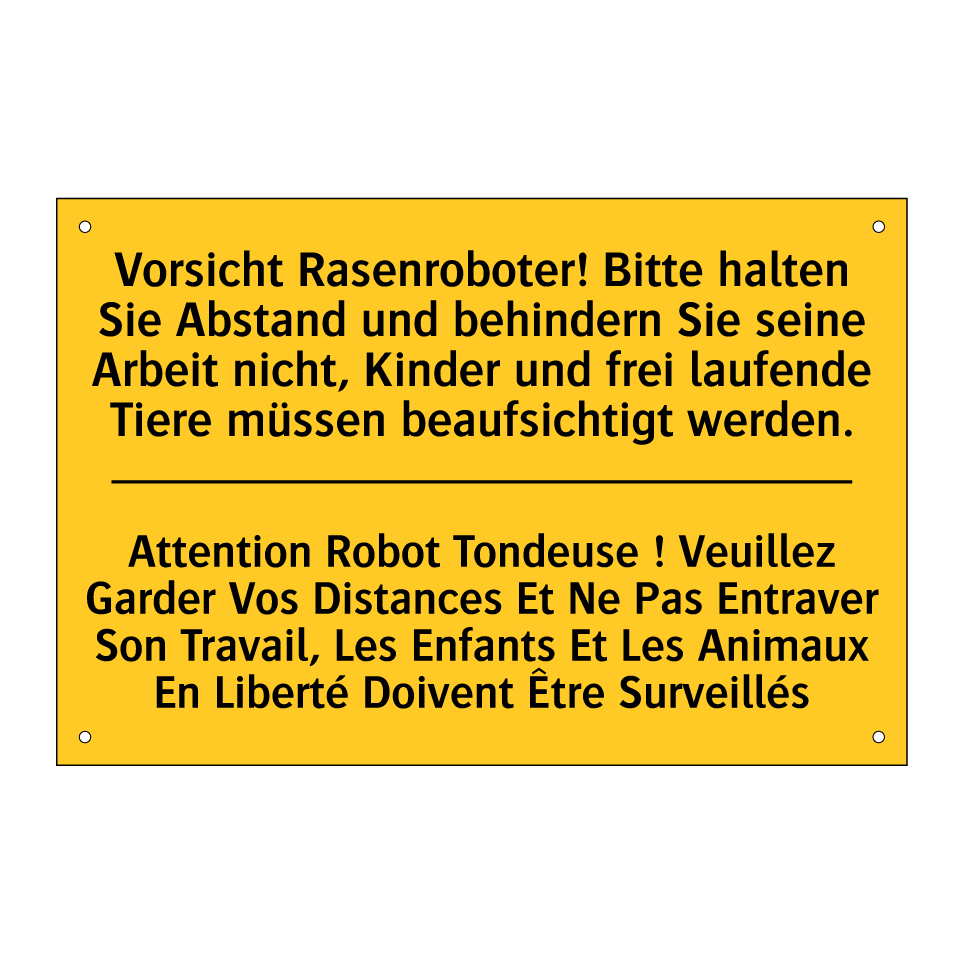 Vorsicht Rasenroboter! Bitte halten /.../ - Attention Robot Tondeuse ! Veuillez /.../