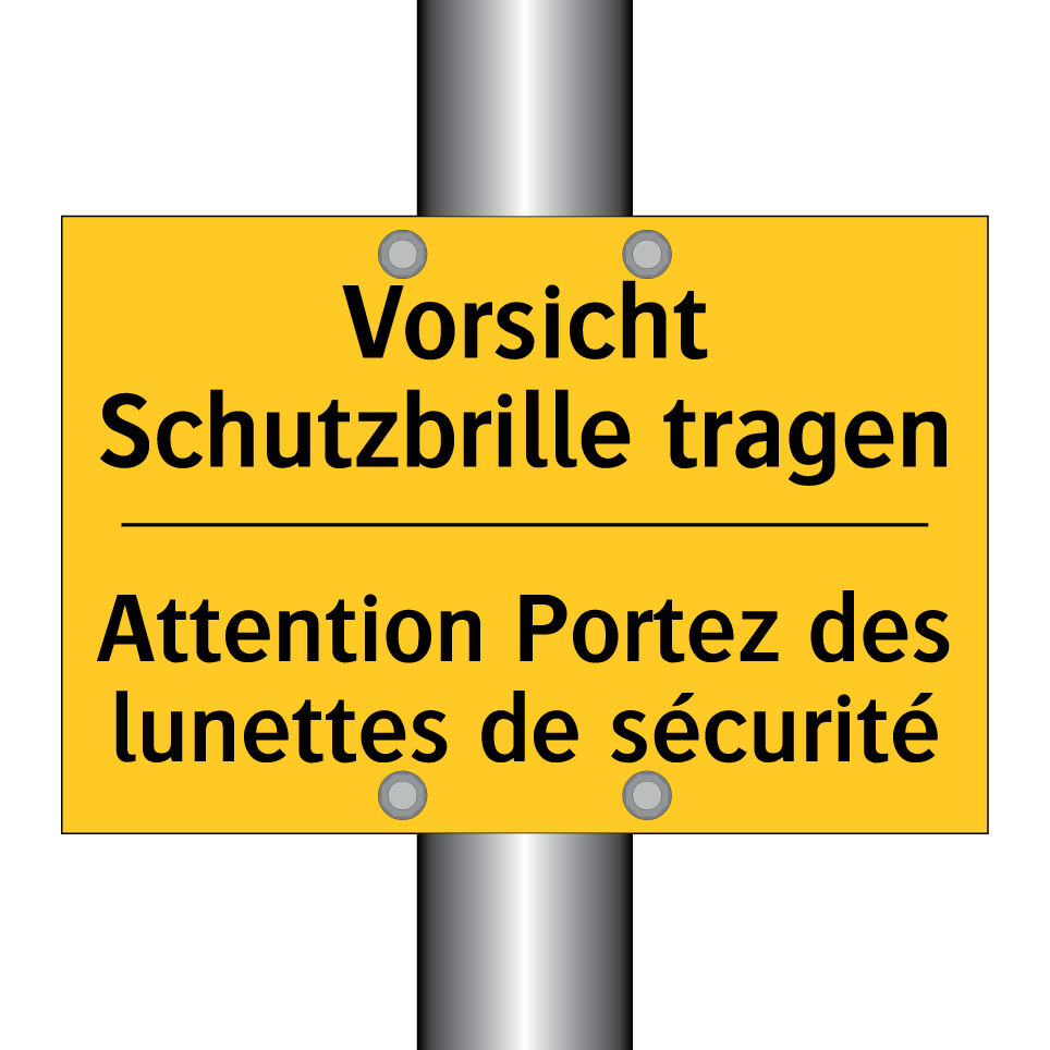 Vorsicht Schutzbrille tragen - Attention Portez des lunettes /.../