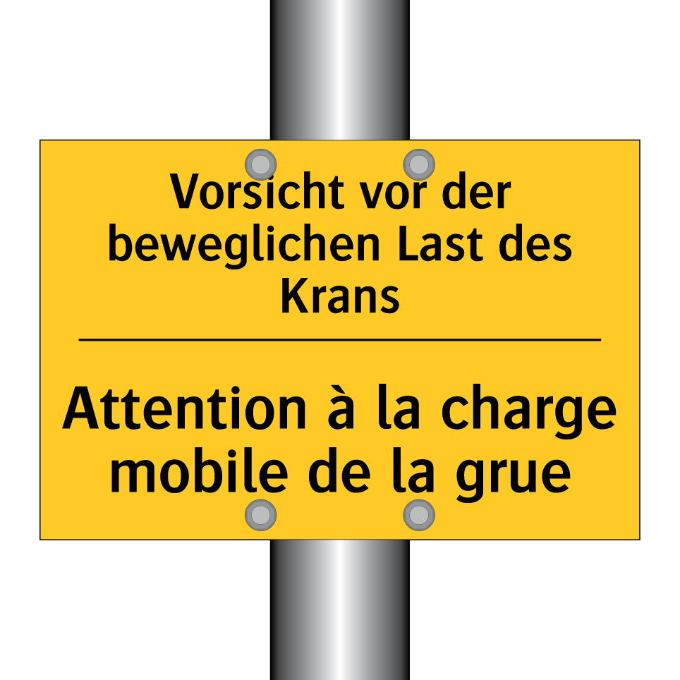 Vorsicht vor der beweglichen Last /.../ - Attention à la charge mobile de /.../