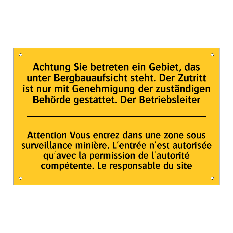 Achtung Sie betreten ein Gebiet, /.../ - Attention Vous entrez dans une /.../