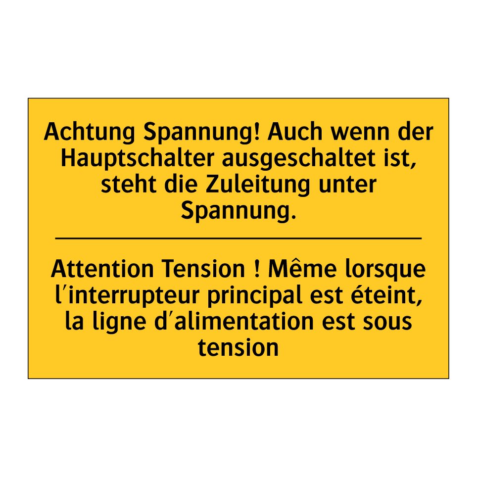Achtung Spannung! Auch wenn der /.../ - Attention Tension ! Même lorsque /.../