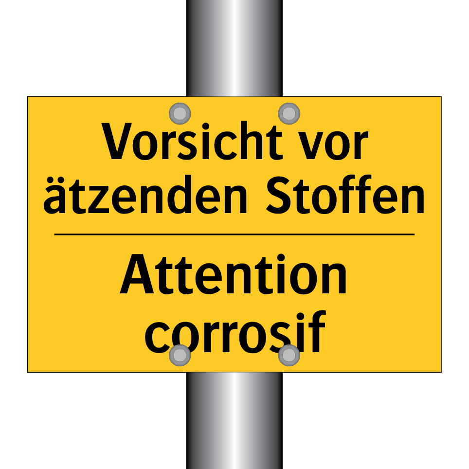 Vorsicht vor ätzenden Stoffen - Attention corrosif