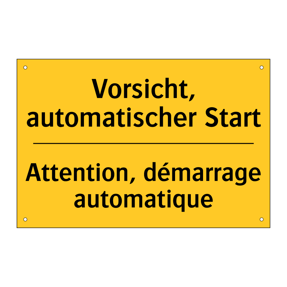 Vorsicht, automatischer Start - Attention, démarrage automatique /.../