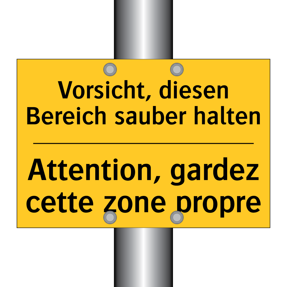 Vorsicht, diesen Bereich sauber /.../ - Attention, gardez cette zone propre /.../