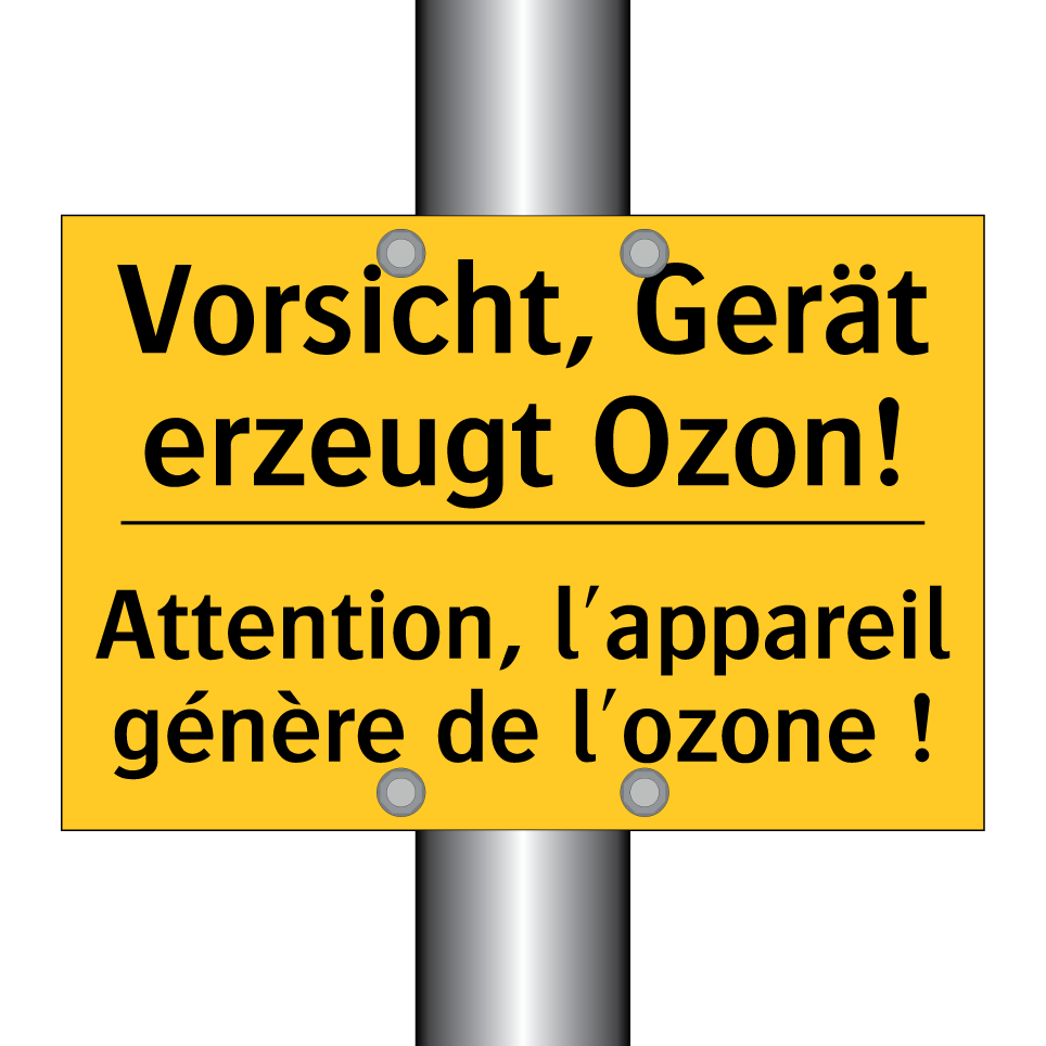 Vorsicht, Gerät erzeugt Ozon! - Attention, l'appareil génère de /.../