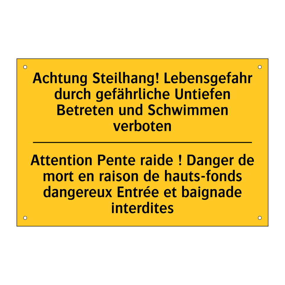 Achtung Steilhang! Lebensgefahr /.../ - Attention Pente raide ! Danger /.../