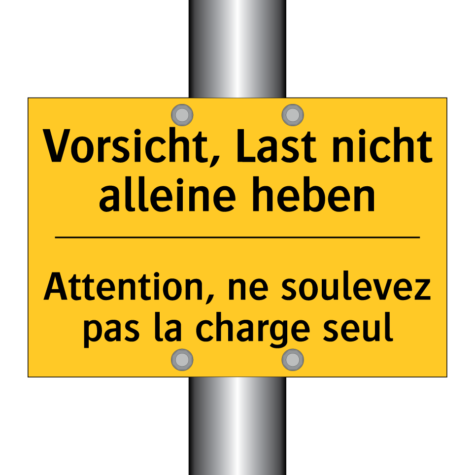 Vorsicht, Last nicht alleine heben /.../ - Attention, ne soulevez pas la /.../