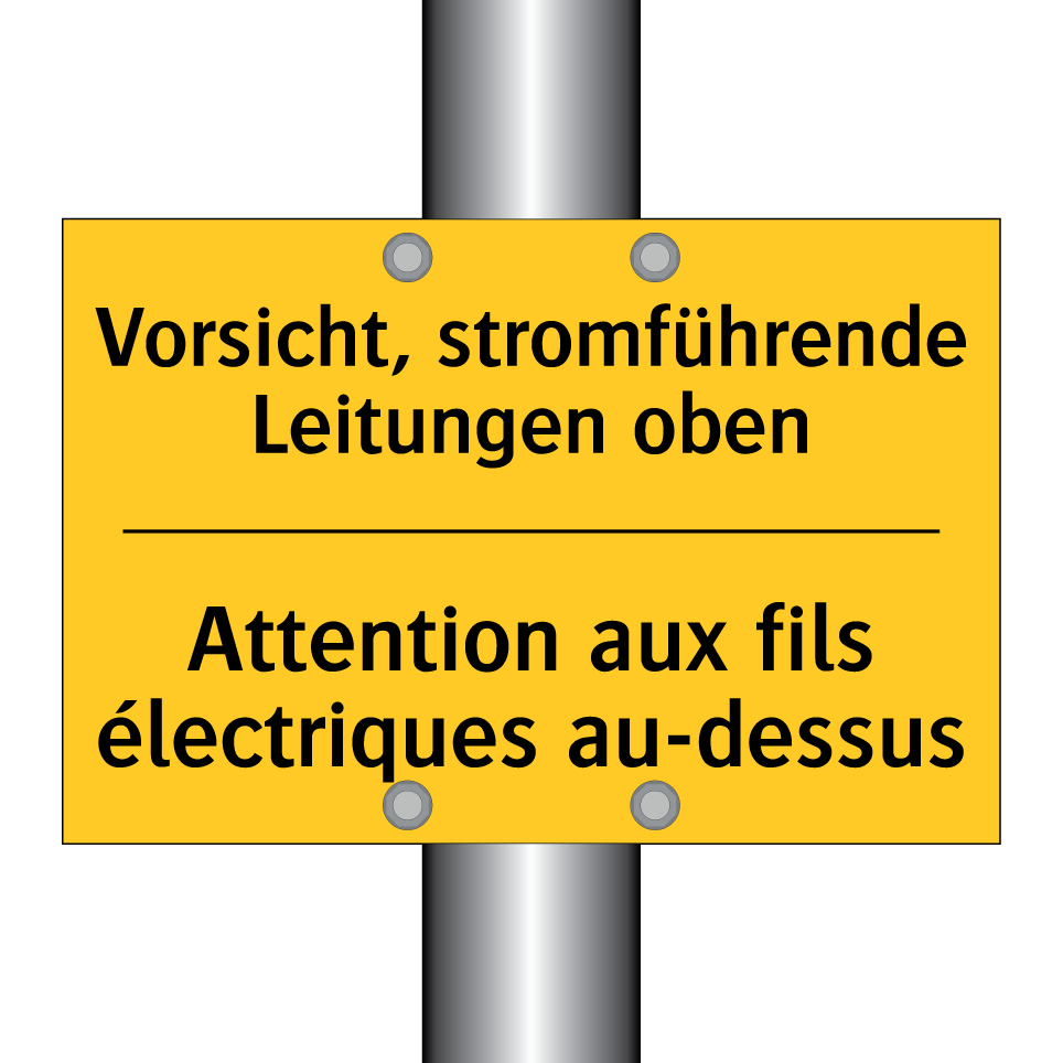 Vorsicht, stromführende Leitungen /.../ - Attention aux fils électriques /.../