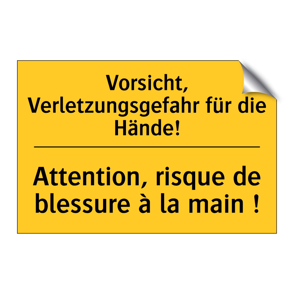 Vorsicht, Verletzungsgefahr für /.../ - Attention, risque de blessure /.../