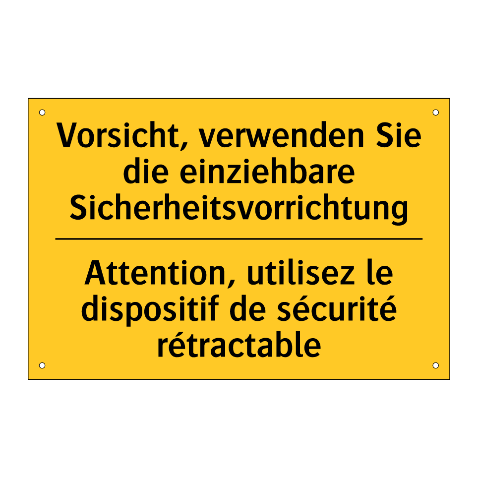 Vorsicht, verwenden Sie die einziehbare /.../ - Attention, utilisez le dispositif /.../