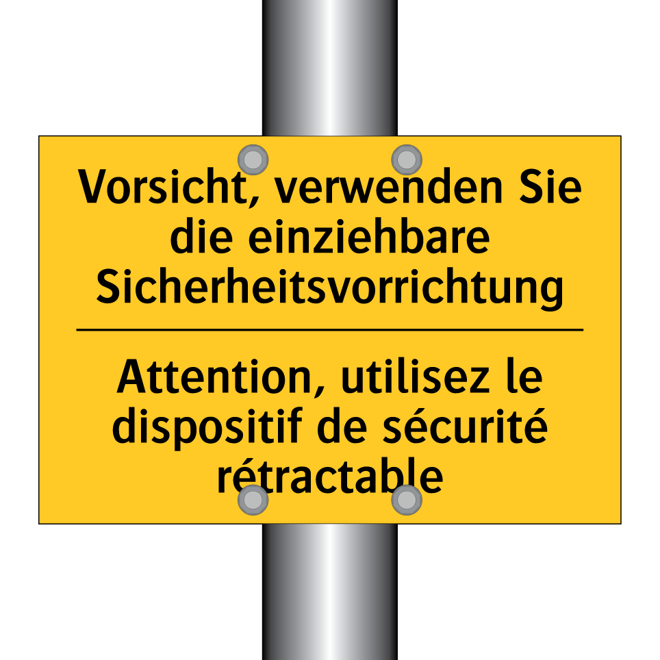 Vorsicht, verwenden Sie die einziehbare /.../ - Attention, utilisez le dispositif /.../