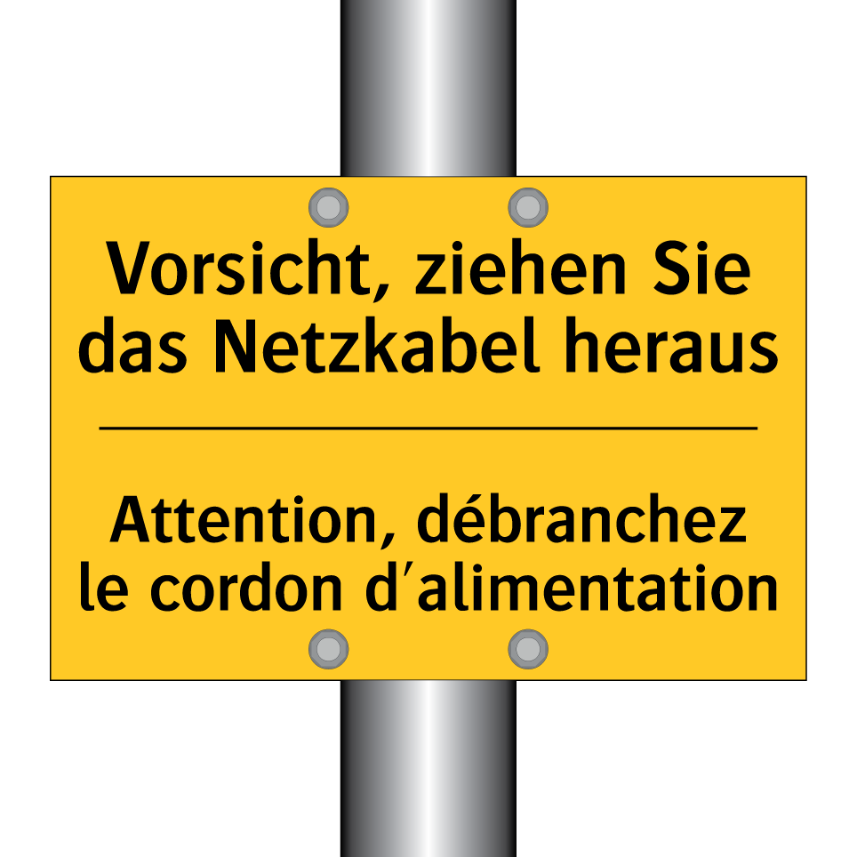 Vorsicht, ziehen Sie das Netzkabel /.../ - Attention, débranchez le cordon /.../