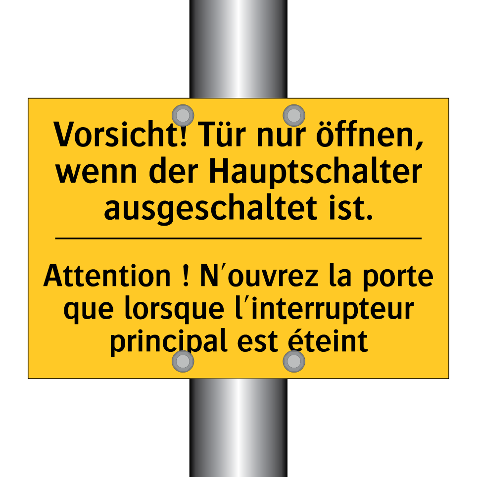 Vorsicht! Tür nur öffnen, wenn /.../ - Attention ! N'ouvrez la porte /.../
