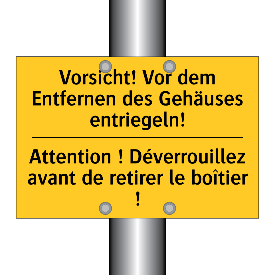 Vorsicht! Vor dem Entfernen des /.../ - Attention ! Déverrouillez avant /.../