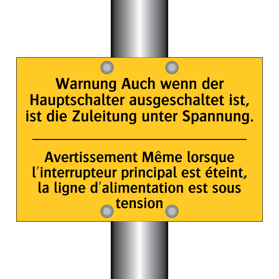 Warnung Auch wenn der Hauptschalter /.../ - Avertissement Même lorsque l'interrupteur /.../