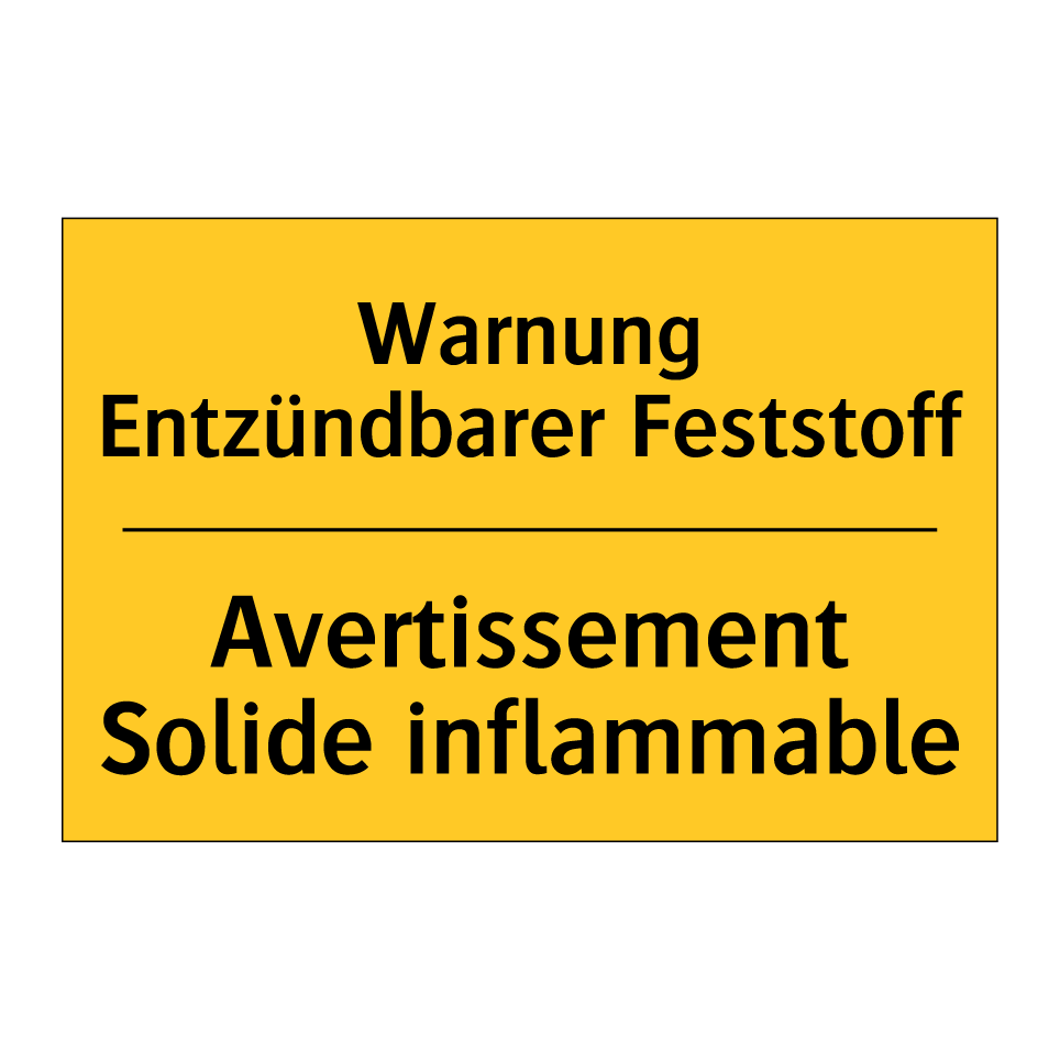 Warnung Entzündbarer Feststoff - Avertissement Solide inflammable /.../