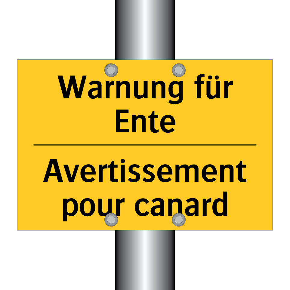 Warnung für Ente - Avertissement pour canard
