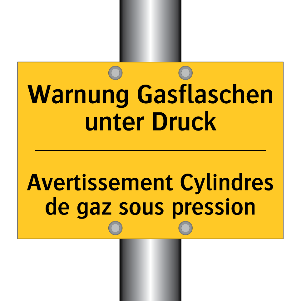 Warnung Gasflaschen unter Druck /.../ - Avertissement Cylindres de gaz /.../