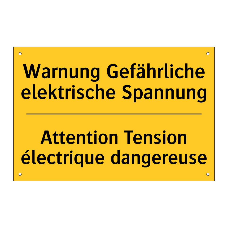 Warnung Gefährliche elektrische /.../ - Attention Tension électrique dangereuse /.../