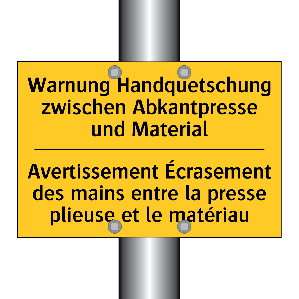 Warnung Handquetschung zwischen /.../ - Avertissement Écrasement des mains /.../