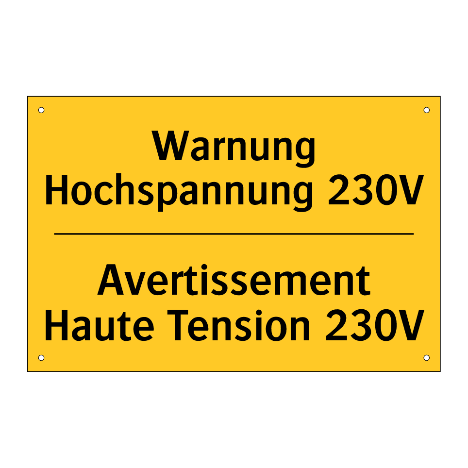 Warnung Hochspannung 230V - Avertissement Haute Tension 230V /.../