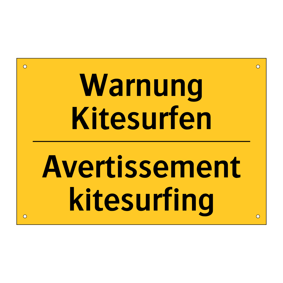 Warnung Kitesurfen - Avertissement kitesurfing
