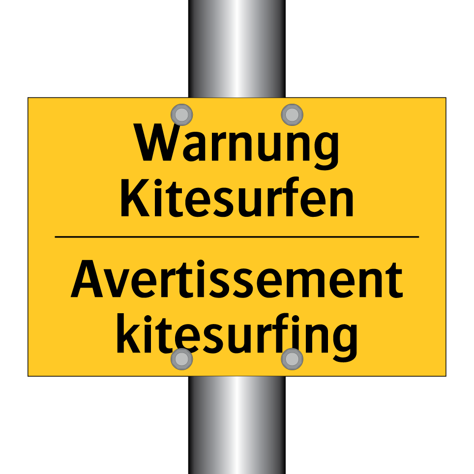 Warnung Kitesurfen - Avertissement kitesurfing