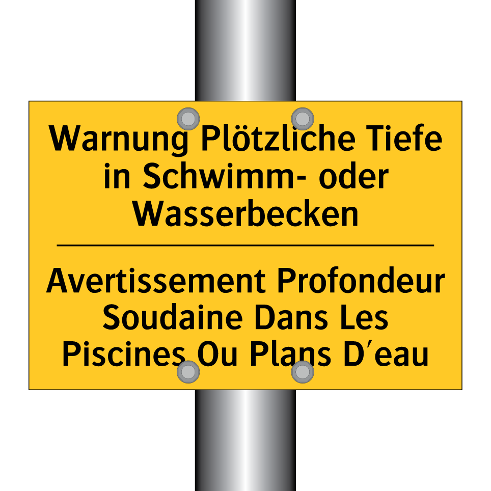 Warnung Plötzliche Tiefe in Schwimm- /.../ - Avertissement Profondeur Soudaine /.../