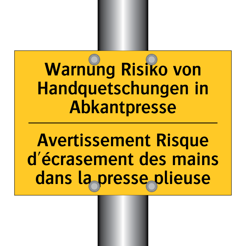 Warnung Risiko von Handquetschungen /.../ - Avertissement Risque d'écrasement /.../
