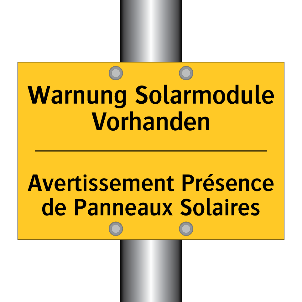 Warnung Solarmodule Vorhanden - Avertissement Présence de Panneaux /.../