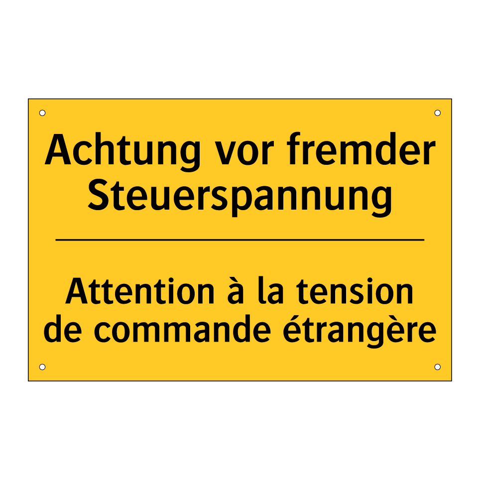 Achtung vor fremder Steuerspannung /.../ - Attention à la tension de commande /.../