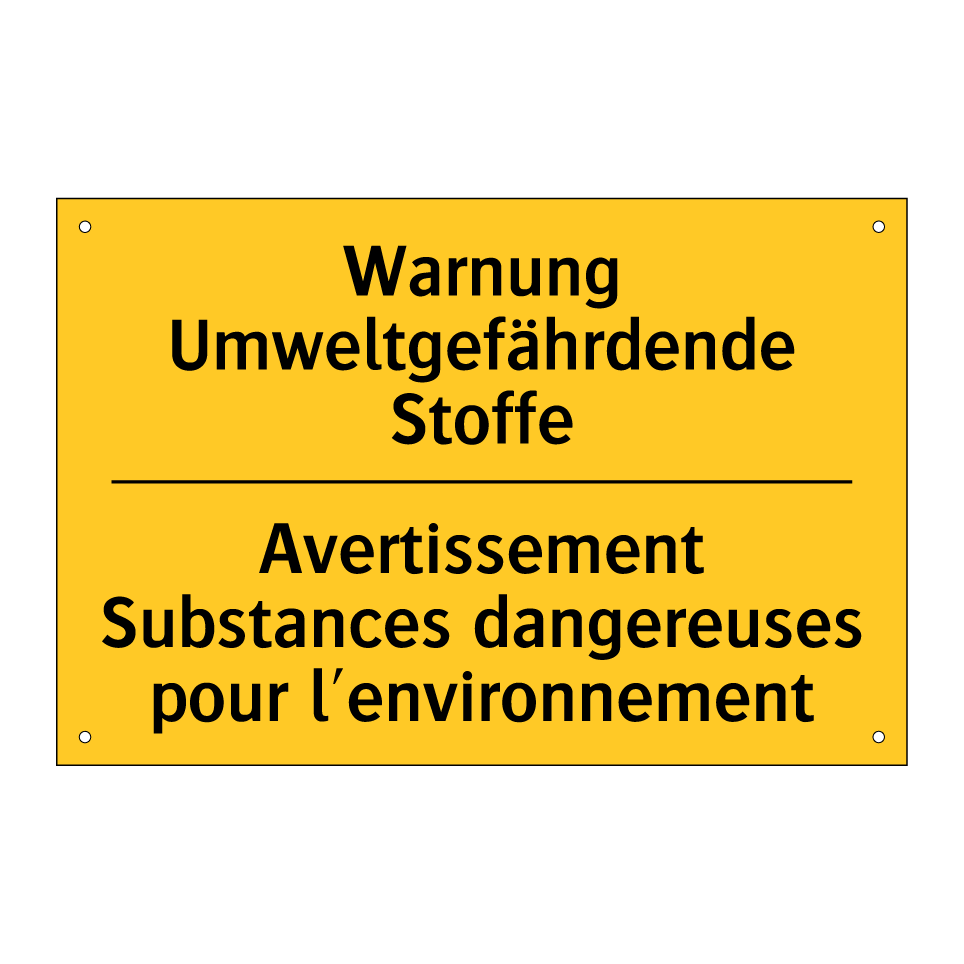 Warnung Umweltgefährdende Stoffe /.../ - Avertissement Substances dangereuses /.../