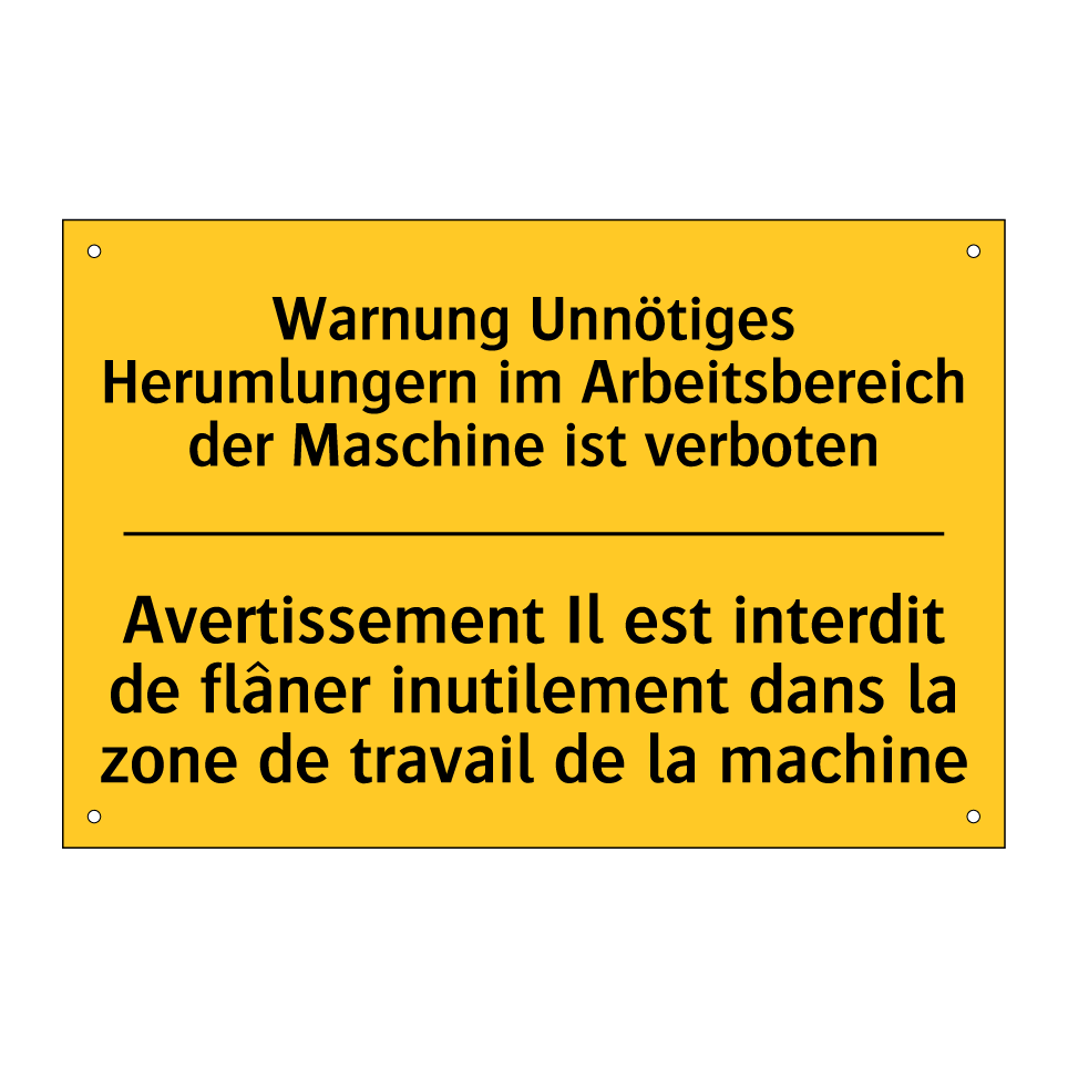 Warnung Unnötiges Herumlungern /.../ - Avertissement Il est interdit /.../