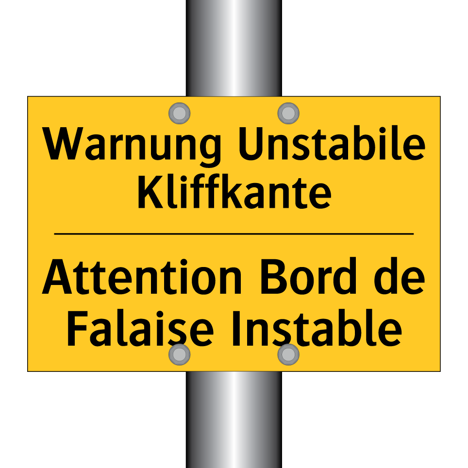 Warnung Unstabile Kliffkante - Attention Bord de Falaise Instable /.../