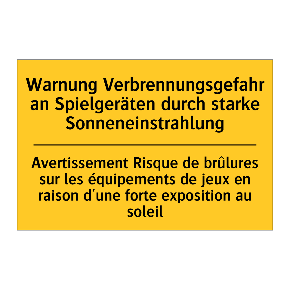 Warnung Verbrennungsgefahr an /.../ - Avertissement Risque de brûlures /.../