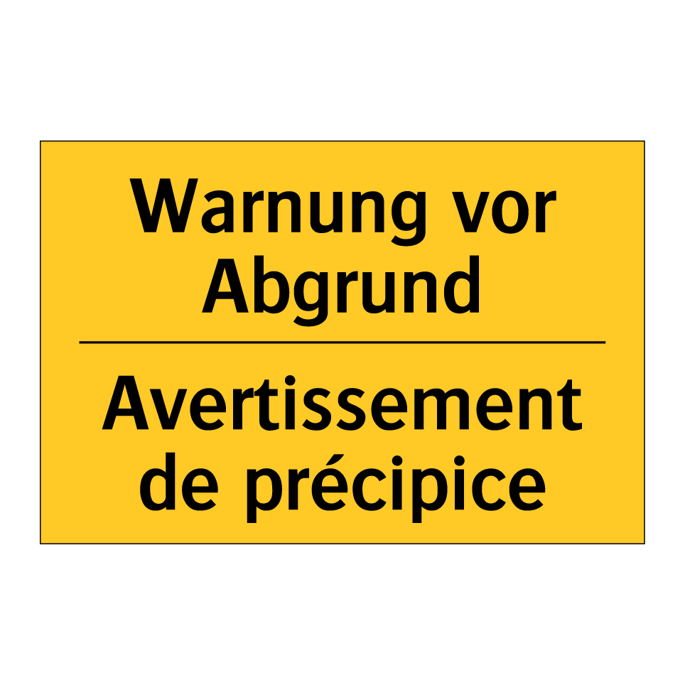 Warnung vor Abgrund - Avertissement de précipice