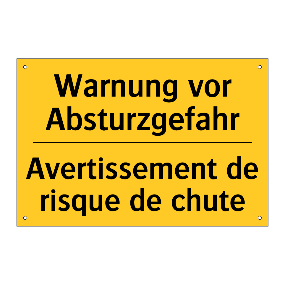 Warnung vor Absturzgefahr - Avertissement de risque de chute /.../