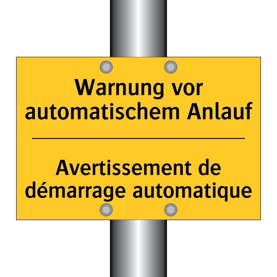 Warnung vor automatischem Anlauf /.../ - Avertissement de démarrage automatique /.../