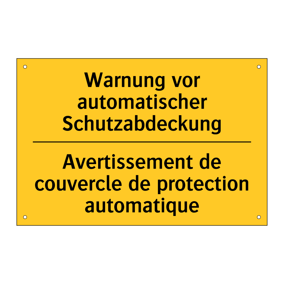 Warnung vor automatischer Schutzabdeckung /.../ - Avertissement de couvercle de /.../