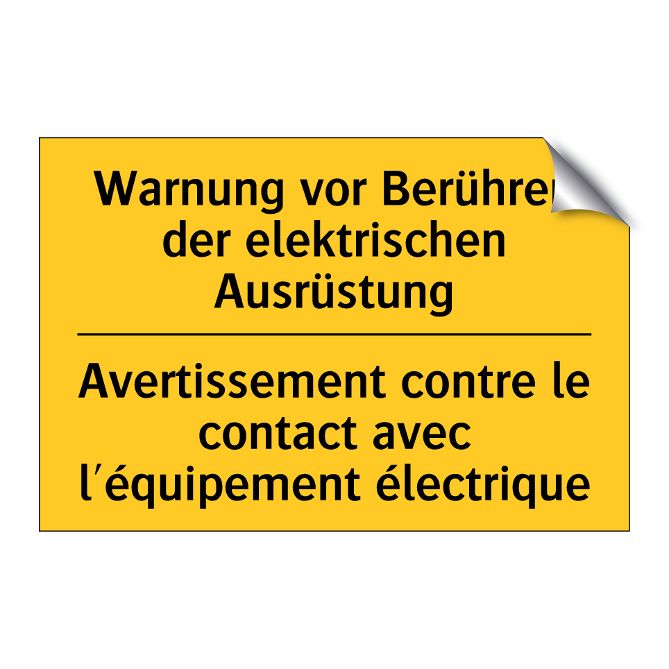 Warnung vor Berühren der elektrischen /.../ - Avertissement contre le contact /.../