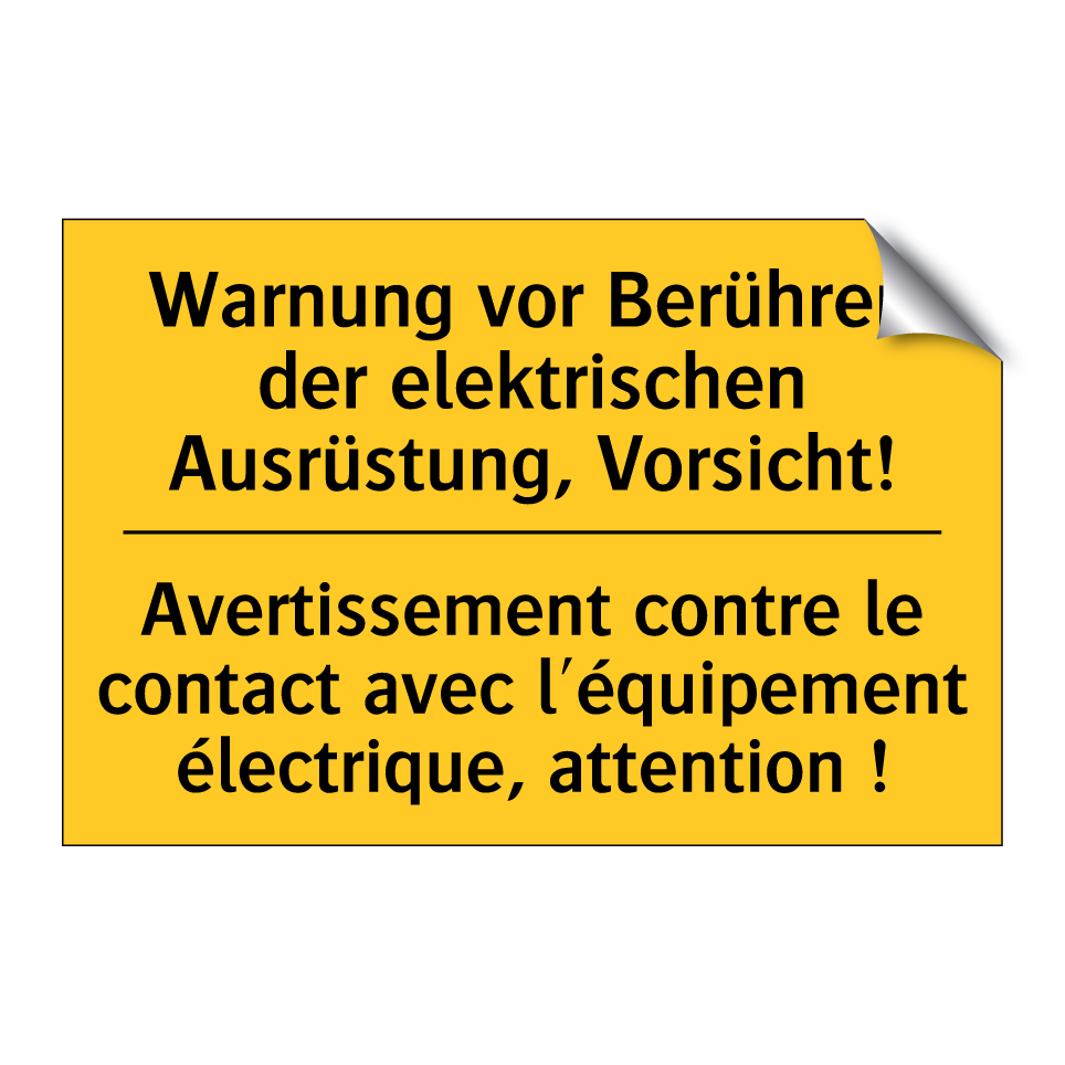 Warnung vor Berühren der elektrischen /.../ - Avertissement contre le contact /.../