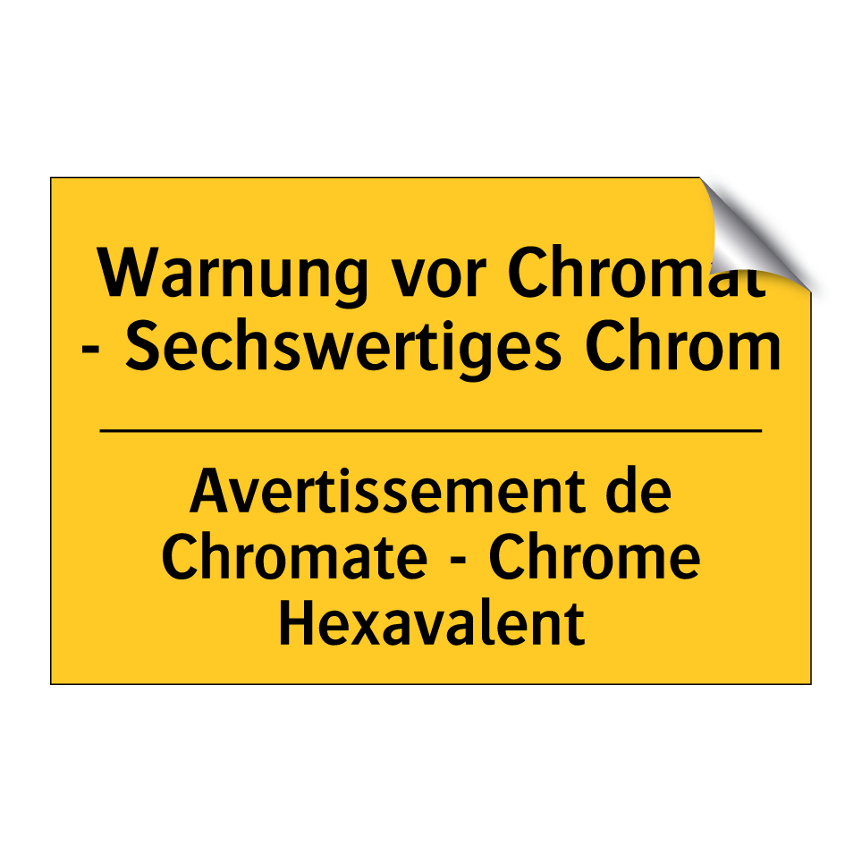 Warnung vor Chromat - Sechswertiges /.../ - Avertissement de Chromate - Chrome /.../